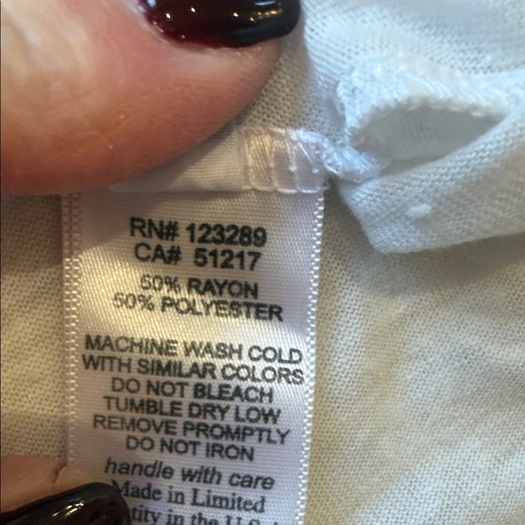 Lauren Moshi White Tee with Graphic Mouth and Stars and Stripes Design - Picture 4 of 5